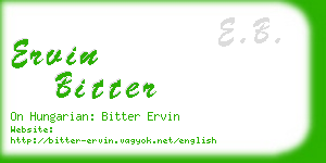 ervin bitter business card